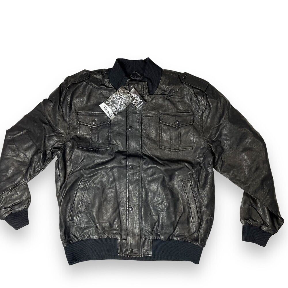 New Old Stock Ablanche Mens Full Zip Sz 3XL Faux Leather Jacket Vintage